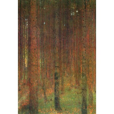 Professionally Framed Gustav Klimt Fir Forest II Art Print Poster - 13x19 with RichAndFramous Black Wood Frame