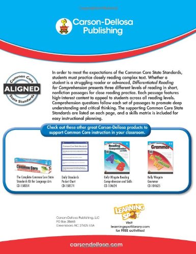Buy Carson Dellosa Differentiated Reading for Comprehension, Grade 6 ...