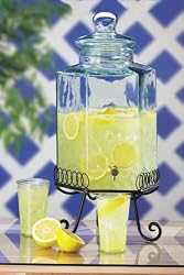 Global Amici Green Glass Spigot Bottle 192 Oz.