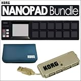Korg Nanopad Slimline USB Midi Drum Pad Controller Black + Bag & USB Hub Kit