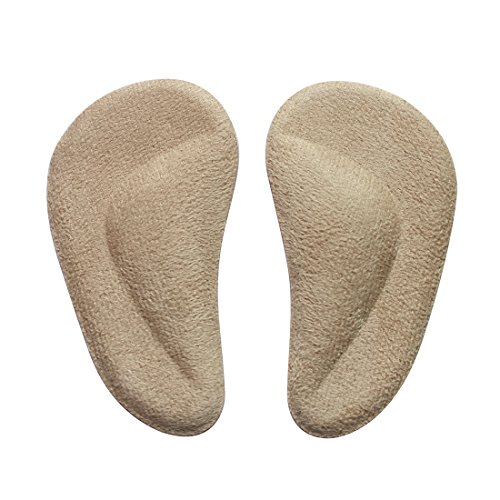 footinsole Arch Support Insoles or Pu Gel Foot Massage Suede Insoles for Fallen Arches - 2 Pairs