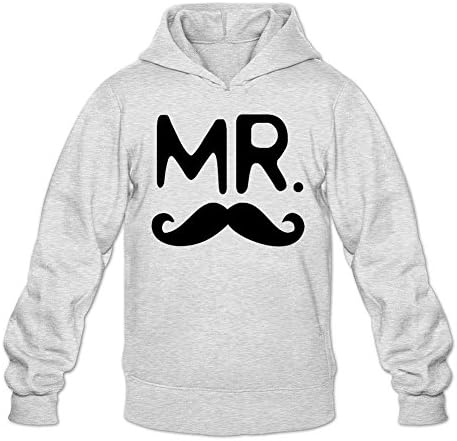 Yomei Men's Custom MrandMrs_couple_365 in love Hoodie Light Grey XL