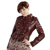 United Face Womens New Lambskin Leather Military Jacket