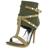 HOT FASHION Armada Womens Open-Toe Ankle Buckle Platforms Heels Pumps Studded Stilettos Shoes