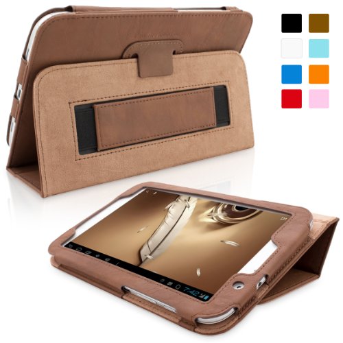 Snugg Galaxy Note 8 Case - Smart Cover with Flip Stand & Lifetime Guarantee ('Distressed' Brown Leather) for Galaxy Note 8