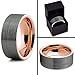Tungsten Wedding Band Ring 9mm for Men Women Comfort Fit 18K Rose Gold Plated Pipe Cut Flat Brushed Polished Lifetime Guarantee