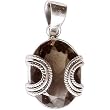Gift of Love Sterling Silver Smokeyquartz Pendant with Chain 1.25 inches