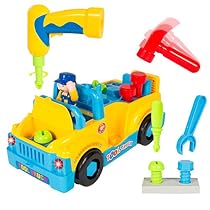 Fun Building Multifunctional Take Apart Toy Tool Truck with Electric Drill and Tools
