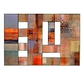 3D Textured Contemporary Wall Decor - Orange/ Brown