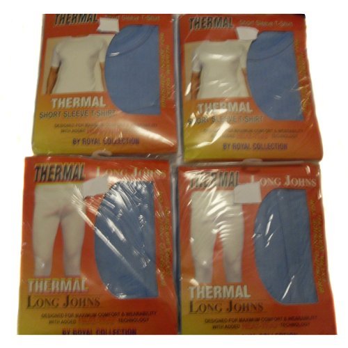 2 Blue thermal t-shirts 2 long johns medium