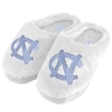 North Carolina Tar Heels White Ladies Fuzzy Slippers