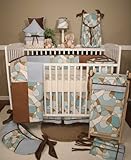 Swirly Blue 4 Piece Crib Bedding Set by Brandee Danielle