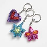 Bright Sequin Star Padded Keyring TF140