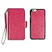 xhorizon Leather Folio Hand Strap Purse Case with Magnetic Closure for iPhone 6, 6s - Rose Red