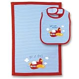 Stephen Joseph Bib and Burp Cloth Set: Airplane
