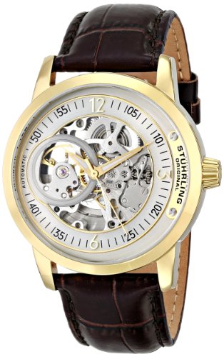 Stuhrling Original Men's 837.03 Classic Delphi Saros Analog Display Automatic Self Wind Brown Watch