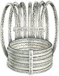 Charles Krypell Sterling Silver I Love You 7 Days A Week bangle bracelets
