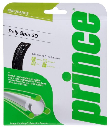Prince PolySpin 3D 16L Tennis String (Black/Clear)