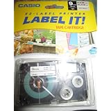 Casio Tape Cassettes for Ez-label Printer, 3/8", Clear/black Xr-9x5-s