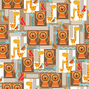 Funky Lion Gift Wrap Roll 24" X 16'