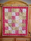 Baby Crib Quilt Top. Pre-Cut Rosebud Patchwork Baby Crib Top or Blanket Quilt Kit.