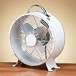12.5" Classic Winter White Vintage Style Metal Table Fan