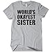 World's Okayest Sister Womens T-Shirt Tee Funny Family Reunion Novelty Gift Humor