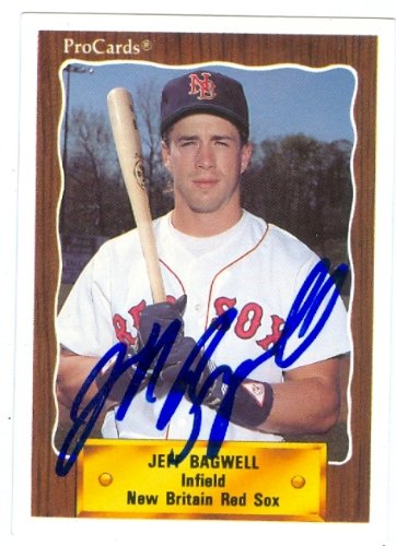 Jeff Bagwell Autographed/Hand Signed Baseball Card (1990 New Britain Red Sox Minor League Card #1324