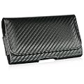Etui noir carbone Horizontal Iphone 4 3GS, Galaxy S, HTC, LG...
