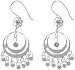 Sterling Silver Round Filigree Gypsy Drop Earrings