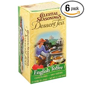 Celestial Seasonings Dessert Tea, English Toffee, Tea Bags, 20-Count Boxes (Pack of 6)