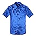 ZERDSKY Men's Regular-Fit Satin Shiny Solid Color Shirt