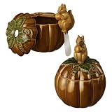 Grasslands Road Home Again Pumpkin Dip Bowl with Squirrel Spreader