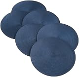 DII Round Braided 14-1/2-Inch Diameter Placemat, Nautical Blue, Set of 6  Free Shipping