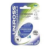 Uniross AAA 1000mAh (4)Rechargeable Battery Ni-Mh