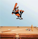 Baltimore Orioles Baseball Wall Decal 15" x 25"