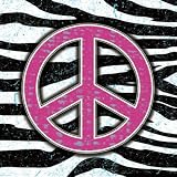 Zebra Peace Art Poster Print by Louise Carey, 12x12
