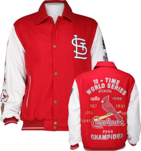 St. Louis Cardinals Commemorative Wool and Leather Varsity Jacket
