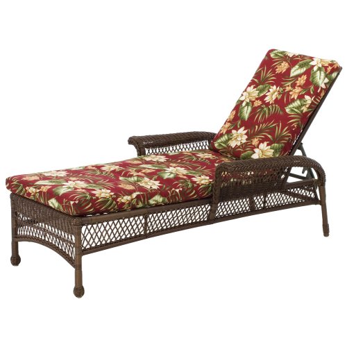 Outdoor Patio Tropiji Wicker Red Tropical Chaise Lounge
