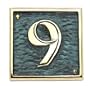 Flora & Fauna HN9  Hand Carved Address Plaque, Number 9