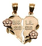14k Yellow and Rose Gold Sisters Charm