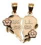 14k Yellow and Rose Gold Sisters Charm