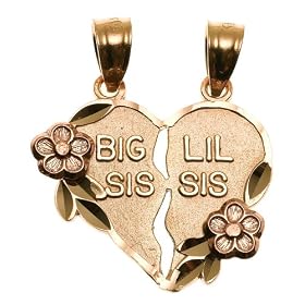 14k Yellow and Rose Gold Sisters Charm by 