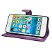 Evecase iPhone 6S Case, Leather Wallet Folio Case with Credit Card ID Slots, Currency Pocket, Hand Strap and Stand for Apple iPhone 6S / 6 4.7-inch Smartphone - Purple