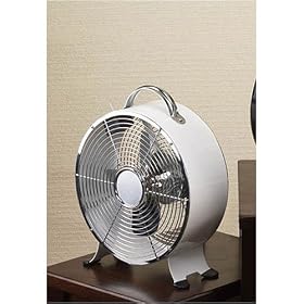 Metal Box Fan - 9 Round in White by Deco Breeze by Deco Breeze