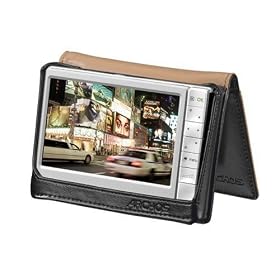 ARCHOS 605 Stand Case, Black Leather (fits 4 GB to 30 GB models) by Archos