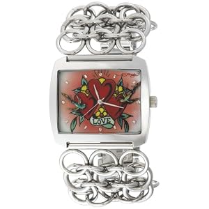 Ed Hardy Women's Lynx Heart Stainless Steel 316L Watch #LY-HT