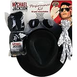 IMAGE OF Michael Jackson Costume Accessory Kit with Wig, Hat, Glove and Glasses