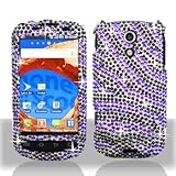Premium - Samsung D700/Epic 4G Full Diamond Purple/Black Zebra Cover - Face ....