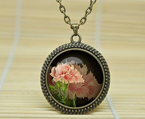 Fashion Jewelry Clove Pendant Clove Necklace Clove Jewelry Flower Necklace Glass Cabochon Necklace A1336